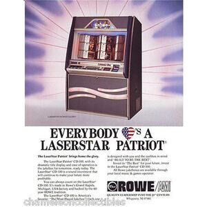 Rowe LASERSTAR PATRIOT CD-100 Original NOS 1990 Phonograph Music Jukebox Flyer